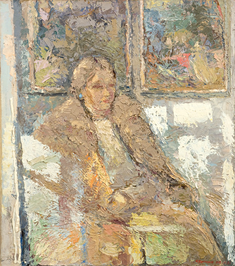 La critique d’art Nina Mikhaïlova. Huile sur toile, 100 х 88 cm. 1991.