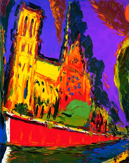 Une journée éblouissante. Notre-Dame de Paris. Huile sur toile, 92 x 73 cm. 1998.