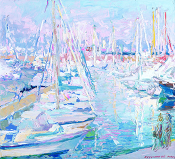 Marina rêvée à Gourzouf. Théoule-sur-Mer. Huile sur toile, H 73 x L 80 cm. 2007 Marina rêvée à Gourzouf. Théoule-sur-Mer. Huile sur toile, H 73 x L 80 cm. 2007